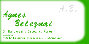agnes beleznai business card