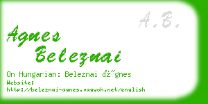 agnes beleznai business card